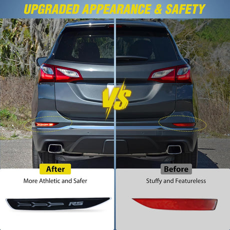 Rear Bumper Tail Light Compatible with 2017 2018 2019 2020 2021 2022 Chevy Equinox Smoke Lens LED Reflector Bumper Lamps Brake Turn Signal Sequential Flashing Driving Taillights Replacement