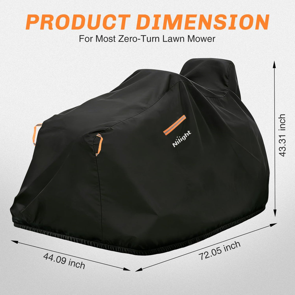 Riding Lawn Mower Cover 72 Inch, Waterproof Lawn Mower Cover | Fits Mowers up to 72 InchL x 44 InchW x 43 InchH, 420D Heavy Duty Fabric, All-weather & UV Protection