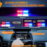 8PCS Led Strobe Lights with Controller 12V 24V Sync Feature Red Blue Strobe Light 12 LED Surface Mount Emergency Hazard Warning Lights with Strobe Controller for Vehicle Car Truck RV ATV
