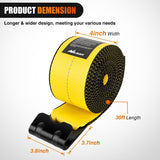 Truck Straps 4 Inch x 30' Heavy Duty Tie Down with Flat Hooks | 16800LBS Break Strength & 5400LBS WLL for Flatbed Trailer Cargo Control Recovery Tree Saver 2 Pack Yellow