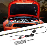 Under Hood Light Strip 30LED Waterproof Underhood Work Light with On/Off Switch Blade Fuse Engine Bay Repair Light White 12V for Car Truck SUV
