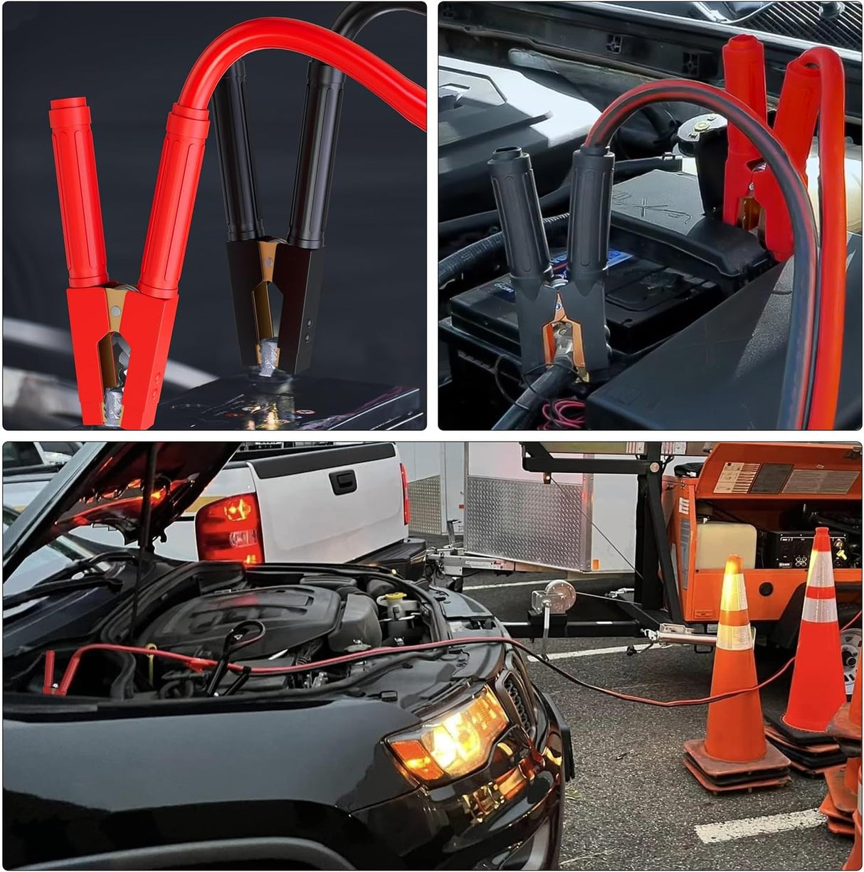 0 Gauge 20FT 1000A Car Battery Jumper Cables Kit | Heavy Duty Booster Jump Start Cable with Storage Bag for Jump Starting Dead or Weak Batteries for Pickup Truck RV Vans SUV