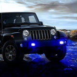 Flush Mount LED Light Pods 2 PCS 42 W Blue Upgraded Spot Flood Combo Bumper Driving Fog Fishing Hunting Emergency Safety Signal Lighting for UTV Pickup Van Boat Tractor