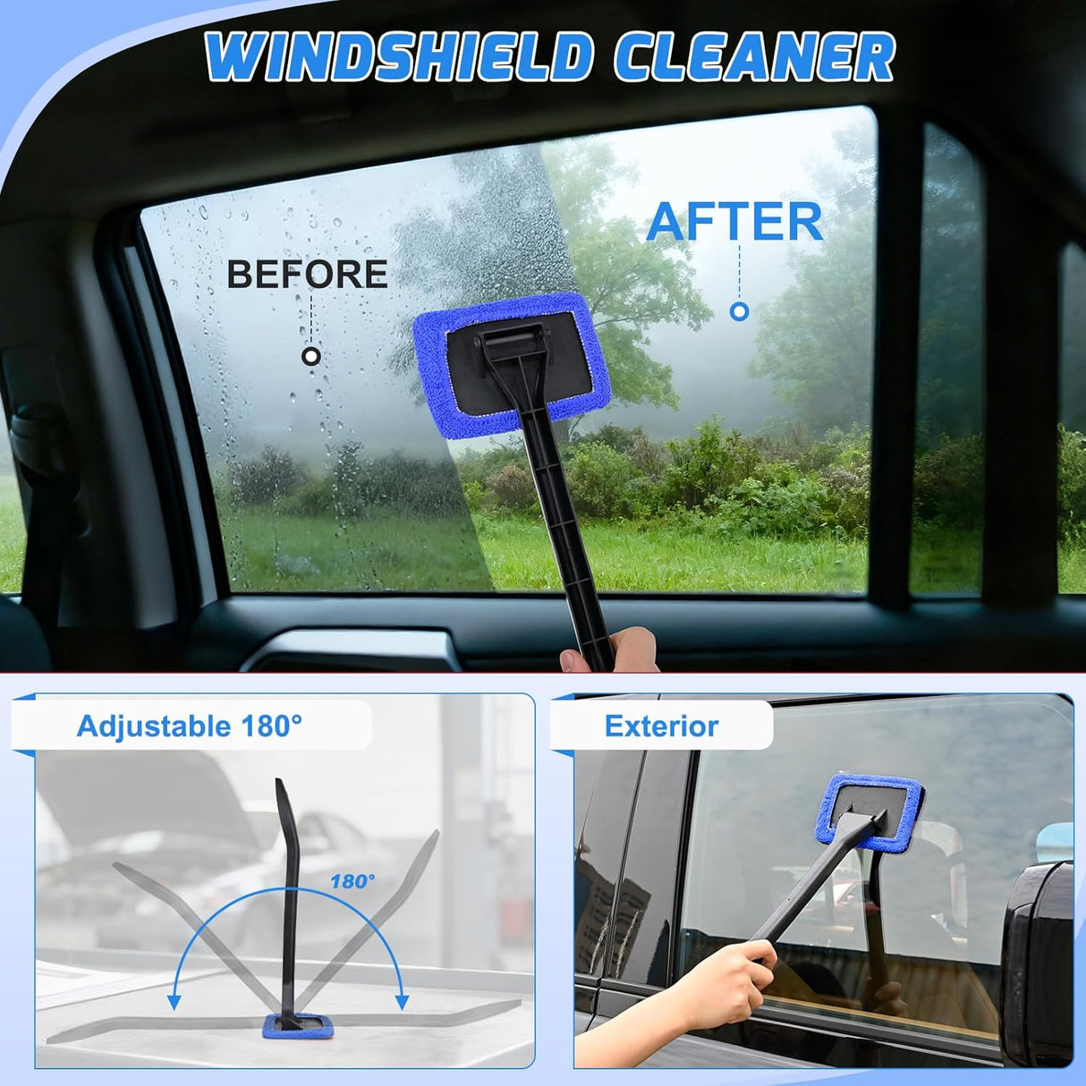 Automotive Tools 37PCS Car Detailing Kit Auto Cleaning Tools Wash Set with Storage Carry Bag Home Use for Interior Exterior Deep Clean Car Care Windshield Dashboard Seat Air Vents Wheels Tires, Blue