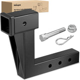 Trailer Hitch Extension Riser for 2 Inch Receiver with 8 Inch Rise or Drop with Bolt Nut Clip 10,000 lbs Capacity Adjustable Extend 4.7 Inch 6.7 Inch 8.6 Inch Length Black Coated for Class I-VI Receivers