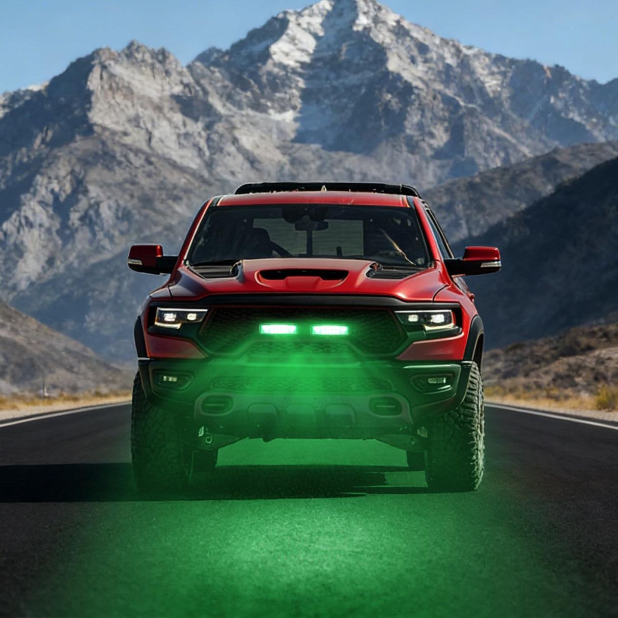 6 Inch Green LED Light Pods 2 PCS 60W Flood Spot Combo Beam Off Road Driving Fog Fishing Hunting Emergency Safety Signal Trailer Lighting for 12V 24V ATV UTV Pickup Truck Tractor Boat