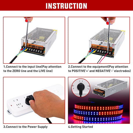 AC 110V/220V to DC 12V Voltage Converter 20A 240W Switching Power Supply Adapter Transformer Low Voltage Output LED Driver for LED Strip Light Radio CCTV Camera Security Video System