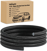 10AN 5FT PTFE Stainless Steel Braided Fuel Line Hose Only | Compatible with E85 PTFE Teflon EFI Fuel Line Universal for LS Engines & Automotive Racing Applications