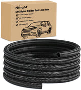 10AN 10FT CPE Nylon Stainless Steel Braided Fuel Line Hose Only | High Pressure Oil Gas Diesel Tube for Transmission Oil Cooler Vacuum Lines