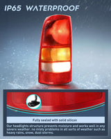Taillight Assembly Compatible with 1999 2000 2001 2002 Chevy Silverado 1999 2000 2001 2002 2003 2004 2005 2006 GMC Sierra Tail Rear Light Fleetside OE Style Driver Side Red Border