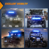 LED Light Bar 20 Inch 126W Spot Flood Combo Blue Beam Off Road Lamp Fishing Hunting Emergency Deck Work Lighting for Trucks UTV Pick-up Van Boat Tractor