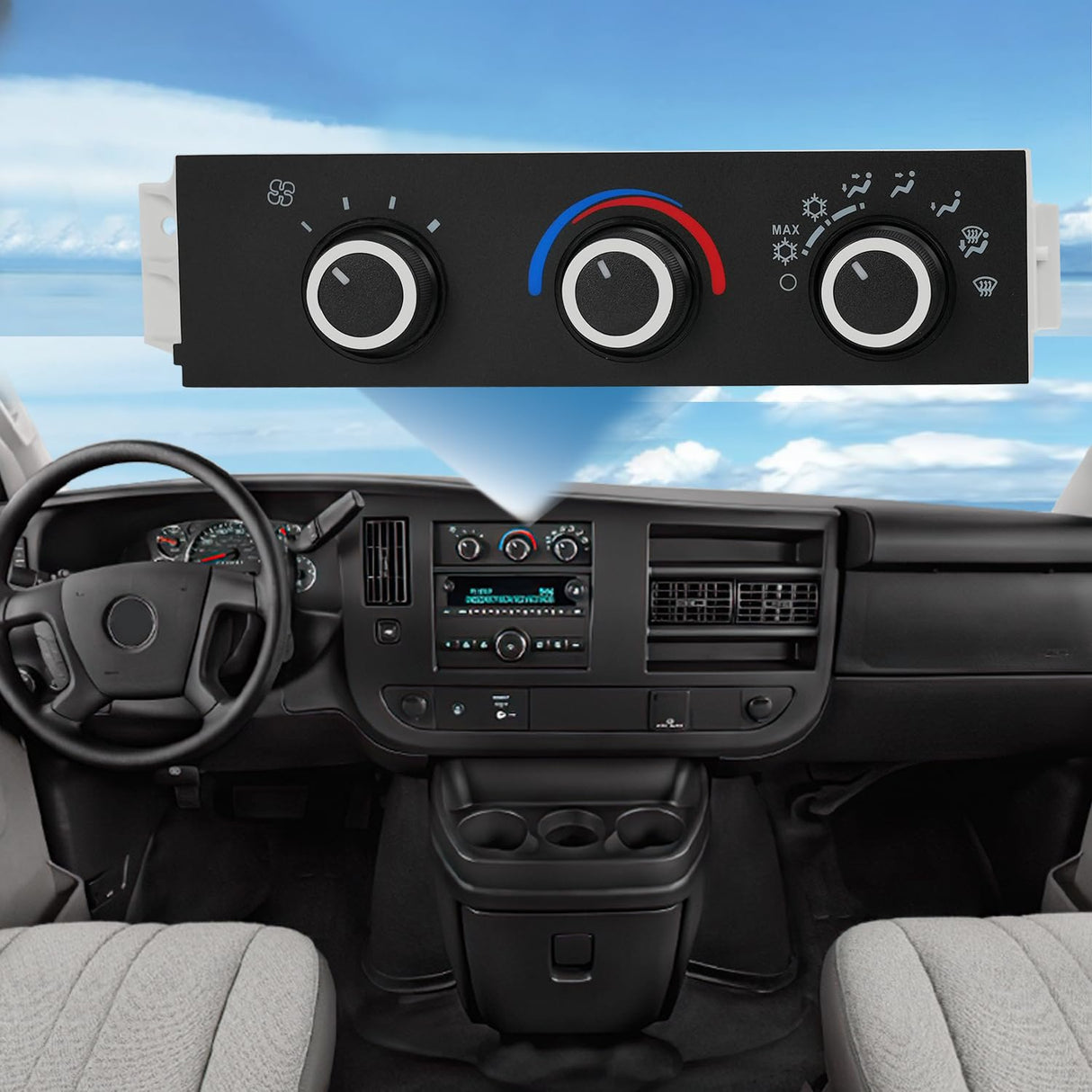 A/C Heater Climate Control Module Switch Panel Compatible with 2006-2020 Chevrolet Express/Savana 1996 1997 1998 1999 2000 2001 2002 2003 2004 2005 GMC Safari/Chevy Astro