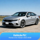Tape-On Rain Guards for Honda Civic Sedan 2022-2026, 4PCS | Not for Hatchback, Side Window Visors for Fresh Air Circulation, Civic Sedan 2022 2023 2024 2025 2026, Smoke Tinted