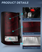 Taillight Assembly Compatible with 2009 2010 2011 2012 2013 2014 2015 Honda Pilot Smoked Red Tail Lights Rear Lamp Replacement OE Style Driver Side w/Bulbs