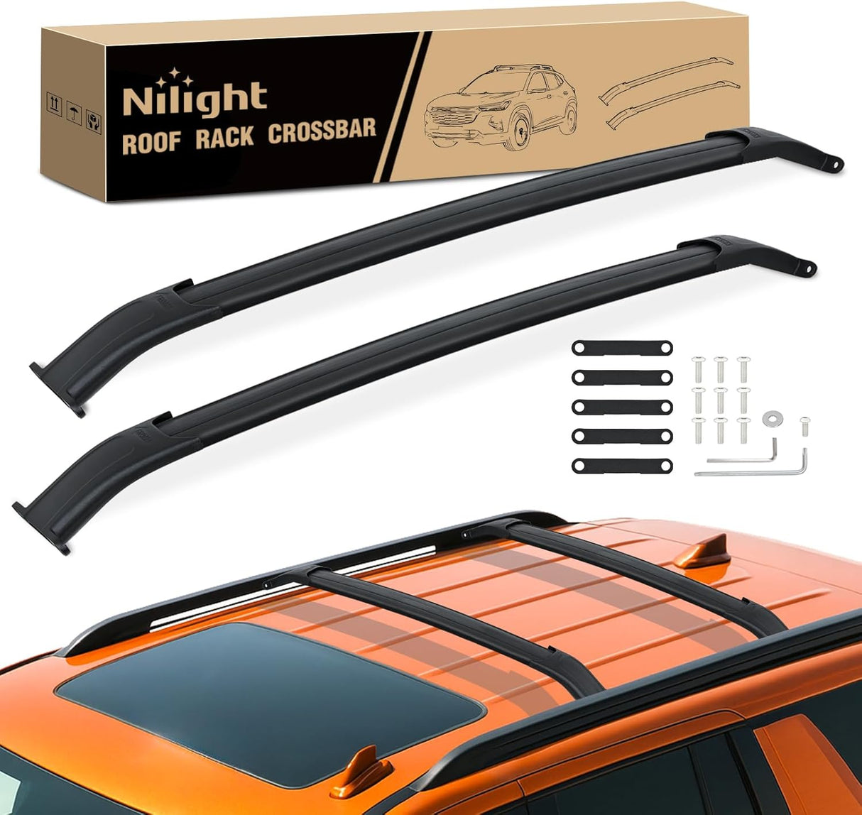 Roof Rack Cross Bars Fit for Chevrolet Chevy Tahoe Suburban GMC Yukon Cadillac Escalade 2015-2021, Adjustable Aluminum Less Wind Noise Car Crossbars for Cargo Carrier Luggage Box Kayak Tent
