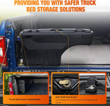 Truck Bed Tool Box Left Drivers Side Truck Tool Box Fit for Ford F-150 2015-2021 ABS Swing Case Truck Bed Storage Box with Lockable Lid Waterproof Wheel Well Toolbox Black