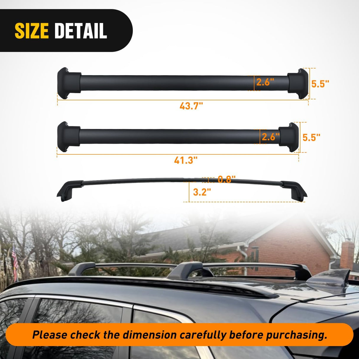 Roof Rack Cross Bars Compatible with Honda CR-V 2012 13 14 15 2016 with Factory Side Rails, Adjustable Aluminum Less Wind Noise Car Crossbars for Cargo Carrier Luggage Box Kayak Tent Snowboard