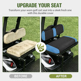 Golf Cart Rear Seat Cover 1PC Blue Black Club Car EZGO Yamaha | Breathable Sandwich Mesh Sun Scratch Resistant Washable No Staple Fits Aftermarket Rear Seats for Club Car EZGO Yamaha
