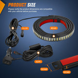 48 Inch 288 LED Tailgate Strobe Light Strip Blue White | 28 Light Modes Double Row Waterproof Warning Rear Window Lamp for Pickup, Trailers, Construction Vehicles, Car, SUV