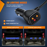 48 Inch Truck Tailgate Strobe Light Strip Tail Emergency Bar Rear Window Warning Lamp Ultra-Bright Double Row 288 LED for Pickup Trailers Construction Vehicles Car SUV, Blue