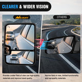 Towing Mirrors Turn Signal Reverse Puddle Lights Power Heated Adjustable Glass Manual Telescoping Folding Compatible With 2007-2014 Chevy Silverado GMC Sierra Yukon XL