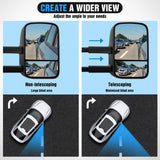 Towing Mirrors Manual Adjusted Flat Convex Glass Telescoping Folding Compatible With 1988-1998 Chevy Silverado GMC Sierra C/K 1500 2500 3500 Tahoe Suburban Yukon