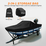 800D Heavy Duty Boat Cover 16ft-18.5ft | Fits boats with beam width up to 94in (Narrow Jon Boats & Fishing Boats), Marine Grade All-Weather proof Trailerable Cover