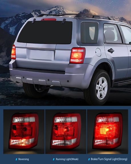 Taillight Assembly Compatible with 2008 2009 2010 2011 2012 Ford Escape Tail Lights Rear Lamp Replacement OE Style Passenger Side