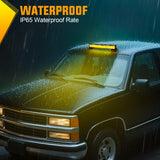 12LED Wireless Emergency Strobe Light Amber 14 Inch Magnetic Mount Mini Light Bar 12V Rooftop Powered Hazard Warning Flashing Lights for Car Truck Trailer Snow Plow Construction Vehicles