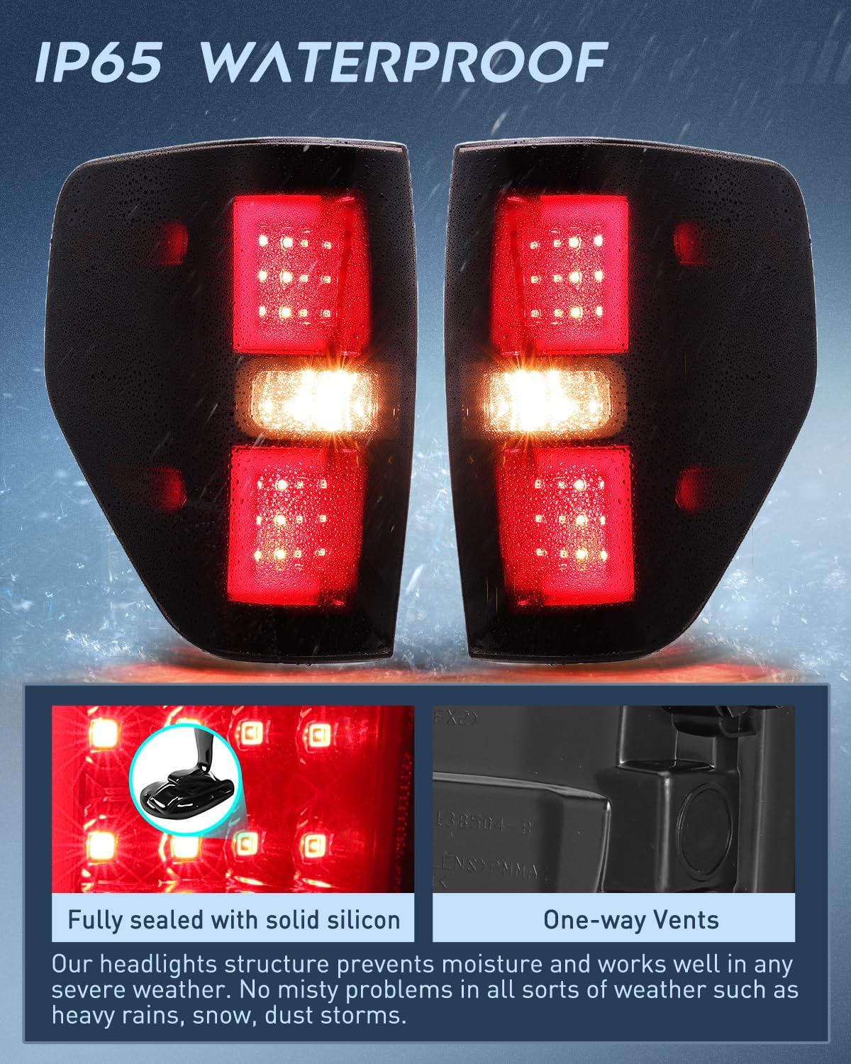 Taillight Assembly Compatible with 2009 2010 2011 2012 2013 2014 Ford F150 Incandescent Type Styleside Upgrade LED Tube tail lights; Rear Brake Lamps Smoked Lens