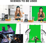 8.5x10ft Green Screen Backdrop Kit with Stand Photography Greenscreen Background Support System with 6x9ft Muslin Chromakey Backdrop and Clamp for Photo Video Studio Portrait Product Shooting