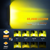 50 Inch LED Light Bar 384 LED Chips Yellow Beam Curved Triple Row Fog Light Spot Flood Combo High Power LED Driving Lights Off Road Lights for Trucks SUV UTV ATV Truck Van 4x4 Boat