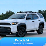 Window Visors for Toyota 4Runner 2010-2024 Outside Mount | Tape-On Rain Guards Vent Visors Window Deflectors Fresh Air Ventilation, Rain & Sun Protection Smoke Tint, 4PCS