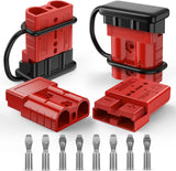 Anderson Connector 50AMP 6AWG Anderson Plug 12V-36V Battery Quick Connect/Disconnect Wire Harness Plugs Connectors Kit for 6 Gauge Cables Car Marine ATV Trailer Towing Winch Motor, 4 Pack Red