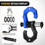 2 Pack 3/4 Inch D-Ring Separate Shackle 45,000 Lbs Break Strength | Includes 7/8 Inch Lock Pin, Isolators and Washers Off Road Recovery, for Tow Strap Winch Truck Vehicle Black&Blue