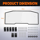 Rear Window, Clear Polycarbonate UTV Windshield Scratch Resistant For Can-Am Defender HD5 HD8 HD10 MAX 2016 2017 2018 2019 2020 2021 2022 2023 2024