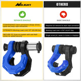 2 Pack 3/4 Inch D-Ring Separate Shackle 45,000 Lbs Break Strength | Includes 7/8 Inch Lock Pin, Isolators and Washers Off Road Recovery, for Tow Strap Winch Truck Vehicle Black&Blue