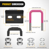 Trailer Hitch Tightener for 2 Inch Trailers Hitches Mount Anti Rattle Heavy Duty Steel with Rubber Cover Hot Pink U Bolt Matte Black Plate Electrophoresis Anti-Rust Triple Protective