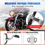 1.25 Inch Motorcycle Highway Pegs For Harley Davidson Touring Road King Street Glide Sportster Adjustable Long Angled Foot Pegs Universal For 1-1/4 Inch Engine Guard Crash Bars Highway Footpegs Chrome