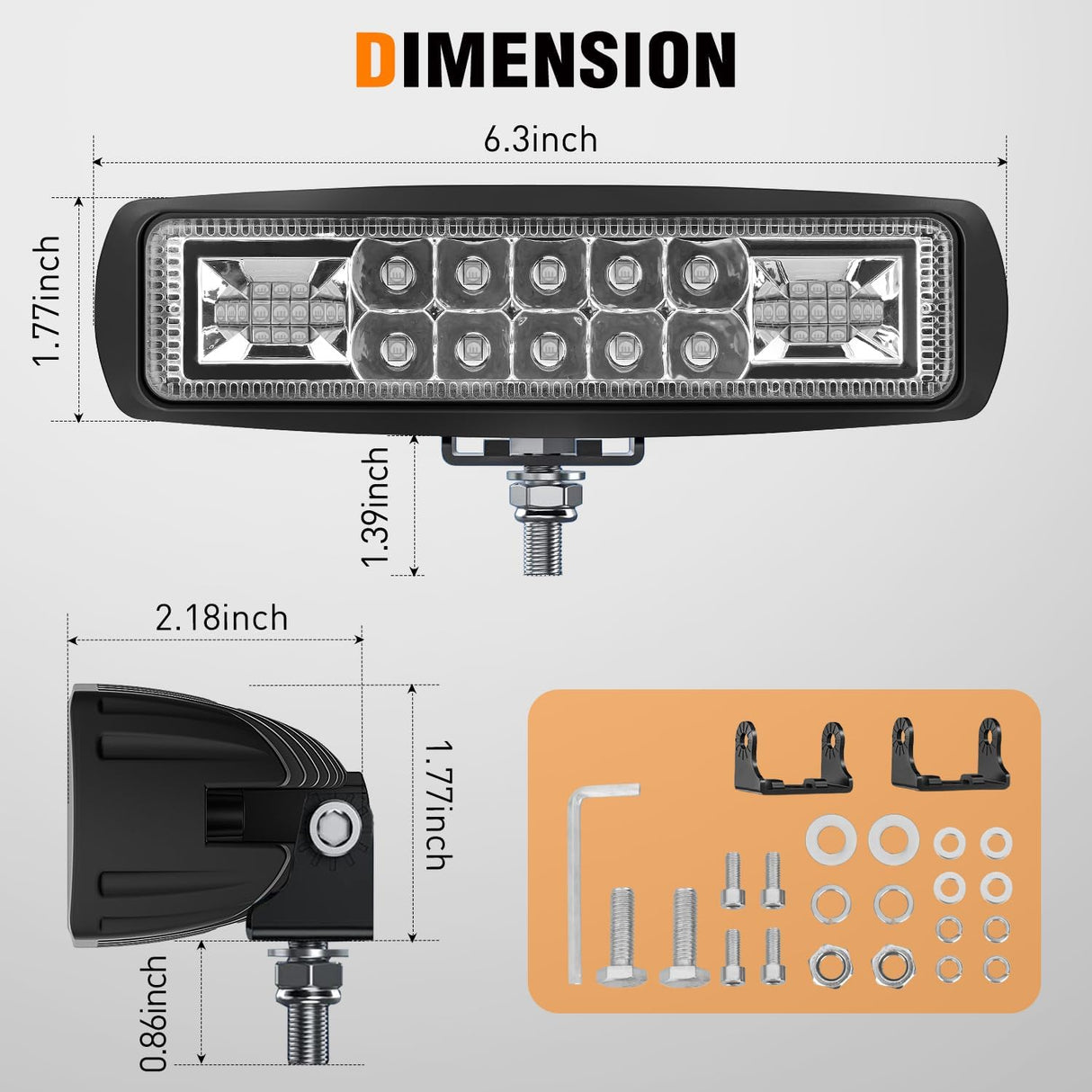 6 Inch Green LED Light Pods 2 PCS 60W Flood Spot Combo Beam Off Road Driving Fog Fishing Hunting Emergency Safety Signal Trailer Lighting for 12V 24V ATV UTV Pickup Truck Tractor Boat