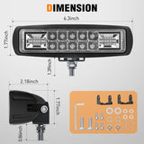 6 Inch Green LED Light Pods 2 PCS 60W Flood Spot Combo Beam Off Road Driving Fog Fishing Hunting Emergency Safety Signal Trailer Lighting for 12V 24V ATV UTV Pickup Truck Tractor Boat