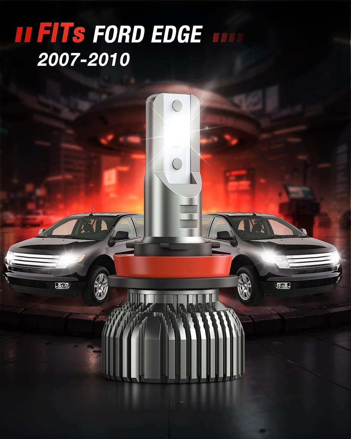 2007-2010 Ford Edge 9005 H11 LED Headlight Bulbs Nilight