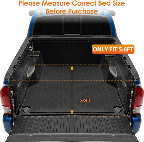 Hard Tri-fold Truck Bed Tonneau Cover Compatible with Toyota Tundra 2022 2023 2024-5.6ft