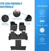 TPE Floor Mats for Ford Expedition Max Lincoln Navigator L 7 Seats 2025 2026 All Weather Custom Fit Heavy Duty Floor Liners