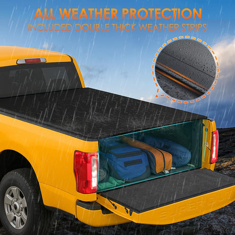 Soft Roll-Up Tonneau Cover Compatible with Ford F250 F350 Super Duty 2017 2018 2019 2020 2021 2022 2023 2024 2025–6.75ft Truck Bed Cover
