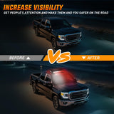 14.5 Inch 30LED Strobe Light Bar Double Side Rooftop Red White