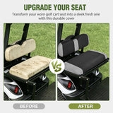 Golf Cart Rear Seat Cover 1PC Grey Black Club Car EZGO Yamaha | Breathable Sandwich Mesh Sun Scratch Resistant Washable No Staple Fits Aftermarket Rear Seats for Club Car EZGO Yamaha