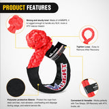 2PCS Synthetic Soft Shackle 1/2 Inch x 24 Inch & Recovery Ring Kit - 56,000 LBS Shackle Breaking Strength with 46,000 LBS MBS Snatch Pulley for 4x4 Truck SUV ATV UTV Off-Road Vehicle Extraction (Red)