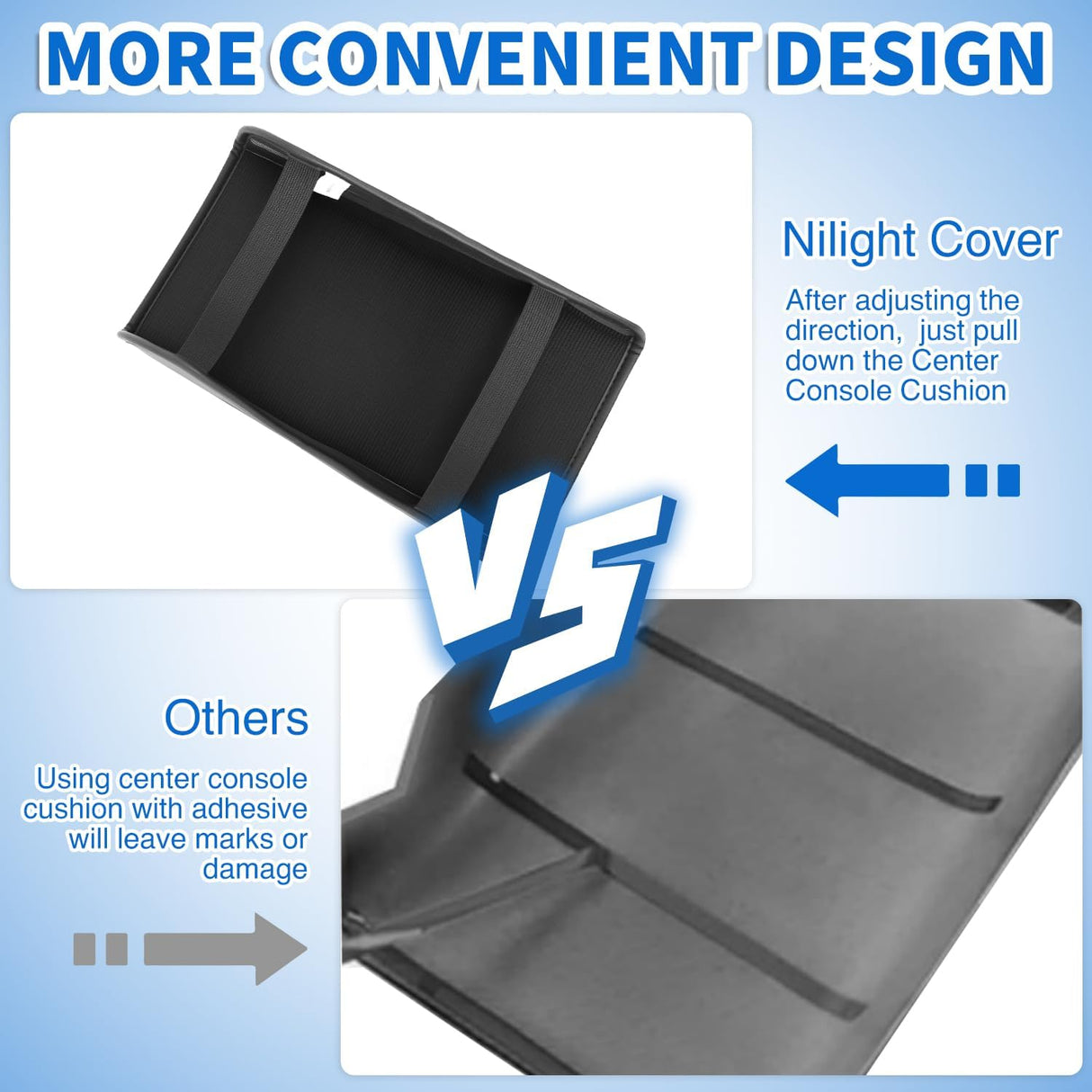 Center Console Cover Fit for 2017-2023 Tesla Model 3 2020 2021 2022 2023 Model Y PVC Leather Middle Console Cover Tesla Model 3/Y Car Center Console Cushion Pad Car Armrest Box Cover-Black