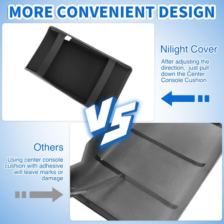 Center Console Cover Fit for 2017-2023 Tesla Model 3 2020 2021 2022 2023 Model Y PVC Leather Middle Console Cover Tesla Model 3/Y Car Center Console Cushion Pad Car Armrest Box Cover-Black